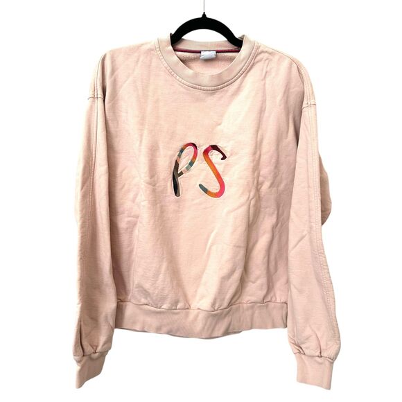 PS PAUL SMITH Swirl Logo Crewneck Sweatshirt Pink XL - Picture 2 of 5